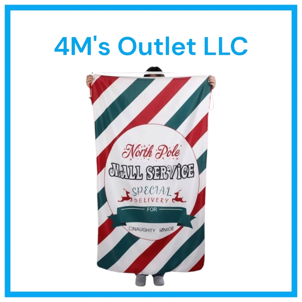 Jumbo Christmas Santa Bag,  Santa Gift Sack with Drawstring